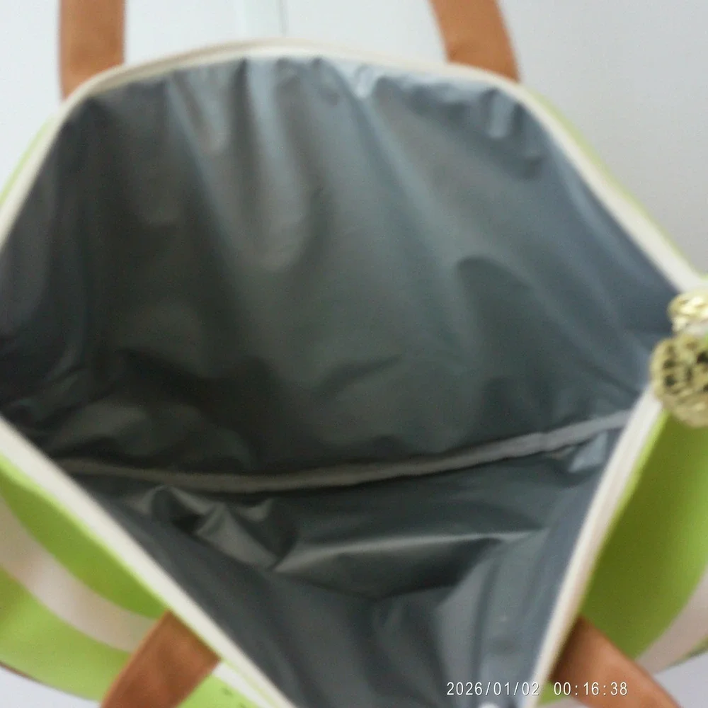 Luv Betsey Faux Leather Quirky Fruit Kiwi Heart Tote Bag Large Green